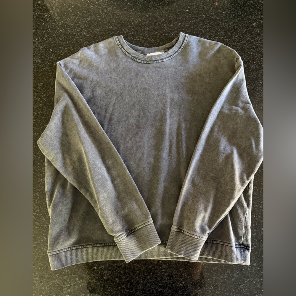 Topshop Women’s Washed Gray Pullover Sweater Sweatshirt Medium